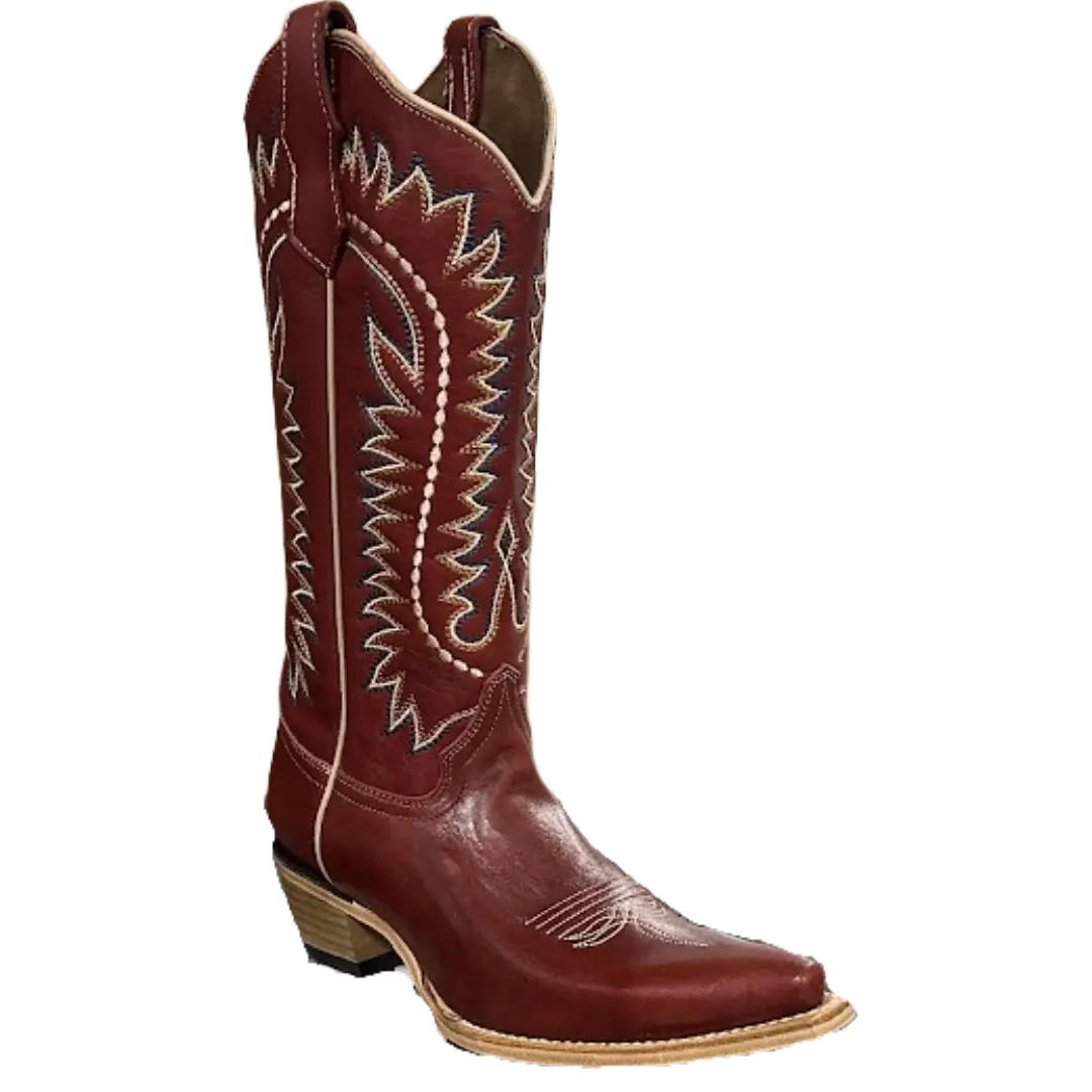 Circle G Ladies Embroidered Deep Red Western Boot