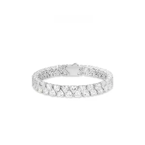 VAMERAY #6219 50 Carat 2-Layer Heart Cut Prong-Set Tennis Bracelet
