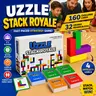 The Uzzle Stack Royale – Fast-Paced Strategy Board Game | Ages 4+ | 160 Challenge Cards | 32 Colored Wooden Blocks | 4 Difficulty Levels Family Game