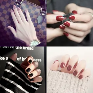 Tina 24-piece manicure set, solid color fake nail patches, short detachable square tip F series, ultra-thin minimalist style 24Pcs Long Coffin French Tip Soft Gel Press On Nails with Glue for Women Lightweight Reusable Fake Nails Summer Beach Holiday Boho