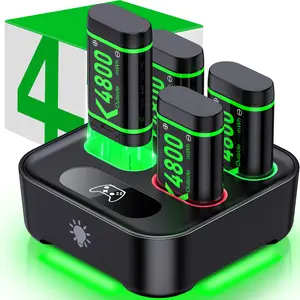 BEBONCOOL Controller Charger Station with 4 Packs 4x4800mWh Rechargeable Battery for Xbox Series X|S/Xbox One S/Xbox One X/Xbox One Elite Controller, Charging Dock for Xbox One Controller Battery Pack