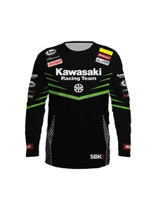 2025 Kawasaki Racing Team Men T-shirt Outdoor Jersey Summer Classic Long Sleeves Tee Adults Loose Exercise Motorcycle Jersey