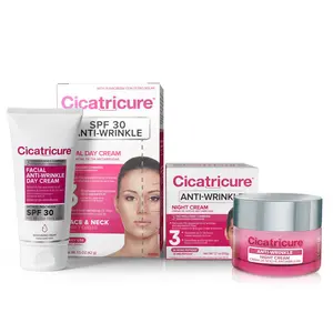 Cicatricure Anti-Wrinkle Day + Night Cream, Moisturizer Therapy, Enhancing Firmness & Elasticity & Visibly Diminishing the Appearance of Wrinkles (Bundle) - Bundle