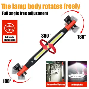 Valentine Gift 3000LM Work Light Flashlight, 5200mAh Rechargeable Underhood Lighting with Magnetic Base & Hanging Hooks, Handy Light for Car Repair/Garage/Job site/Emergency, Waterproof & Fireproof Ledlight, Boyfriend Hubby Father's Gift