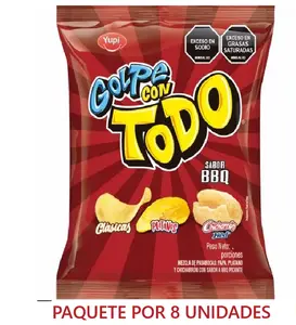 Pasabocas GOLPE con todo BBQ X8 UNIDADES