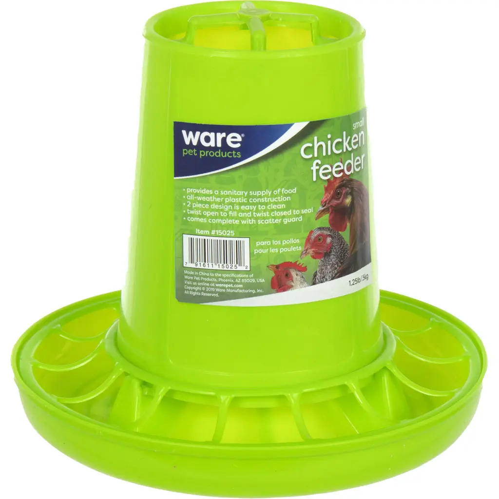 Ware 15025 Chicken Feeder Plastic - Green - 1 lbs - Small