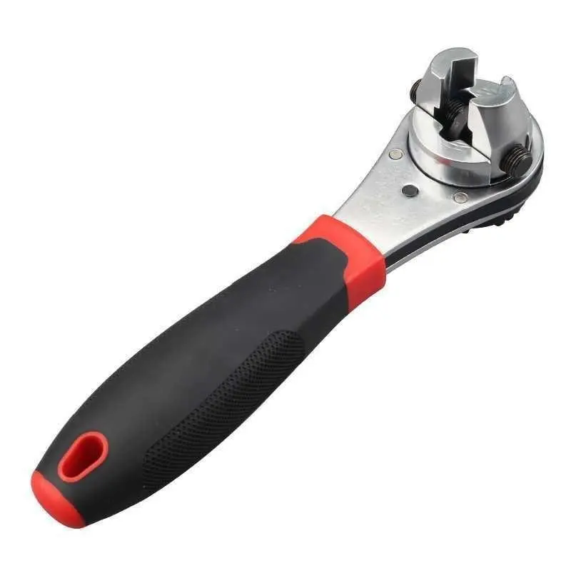 Adjustable Ratchet Wrench, Dual Direction Quick Release Mechanism, Hand Tool with Movable Open End for Efficient Use