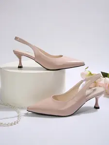 Women's Fashionable Solid Color Pointed Toe High Heel Sandals, Elegant Adjustable Sandals for Party, Daily Clothing Decor for Women & Girls
