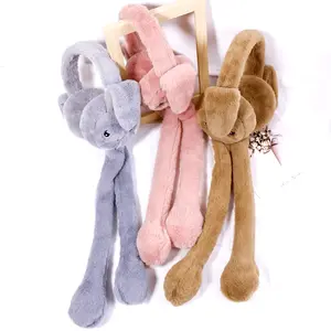 Adorable Rabbit Ears Plush Earmuffs - Warm and Soft Winter Ear Warmers for Women with Moving Cold Proof, Outdoor Friendly, Ultra Cozy  Cute