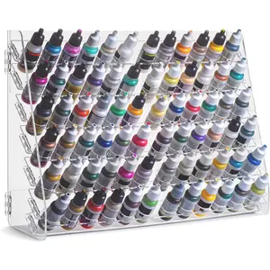 Rack Organizer with 72 Holes Suitable for Vallejo Paints and Others - Wall-Mounted  Rack Ideal for  Storage of Miniature  Sets