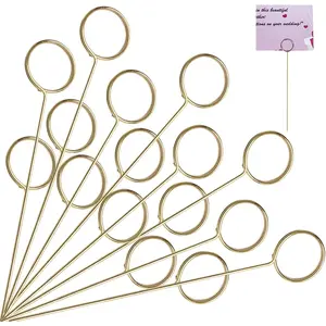 40Pcs Floral Pick Card Holder, Gift Card Tree Holder, Photo Memo Holder Pick Stick, 12 Inch Suitable for Wedding Birthday Party Flower Gifts (Round)