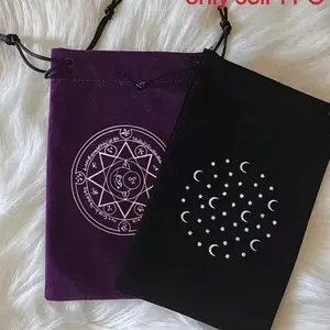 Tarot Card Storage Bag, Velvet Drawstring Pouch, Jewelry Gift Bag, 1pcs 18x11.5cm, Soft Fabric Organizer