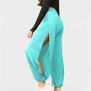 CQQNBV High Slit Harem Pants Women Hippie Harem Pants Trousers