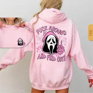 Scream Skeleton Spooky F*ck Around And Find Out Hoodie, 2 Side Halloween Ghost Face Hoodie, Halloween Casual Hoodie, Gift For Her Fit Printed