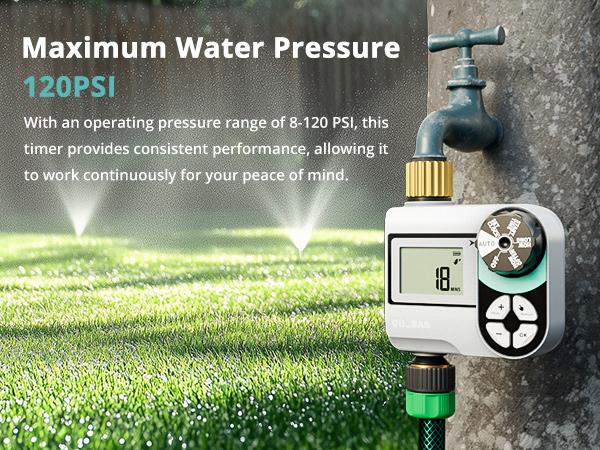 QUOBAS Sprinkler Timer for Garden Hose, Programmable Digital Brass Water Timer with Rain Delay/Auto/Manual 3 Modes, Pool, Lawn, Drip Irrigation System, Battery Powered QUOBAS Sprinkler Timer for Garden Hose, Programmable Digital Brass Water Timer with Rain Delay/Auto/Manual 3 Modes, Pool, Lawn, Drip Irrigation System, Battery Powered