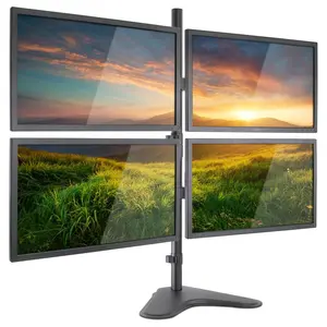Mount-It! Quad Monitor Desk Stand Full Motion Monitor Arm for 4 Screens up to 32" 17.6 lb Weight Capacity