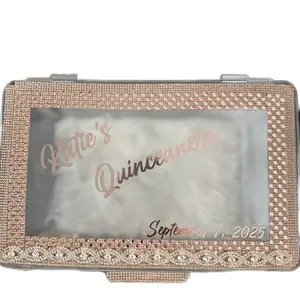KCay Customs Rose Gold Keepsake Box Personalized Event Gift for Sweet 16 Weddings or Quinceañeras with Custom Name & Date Engraving