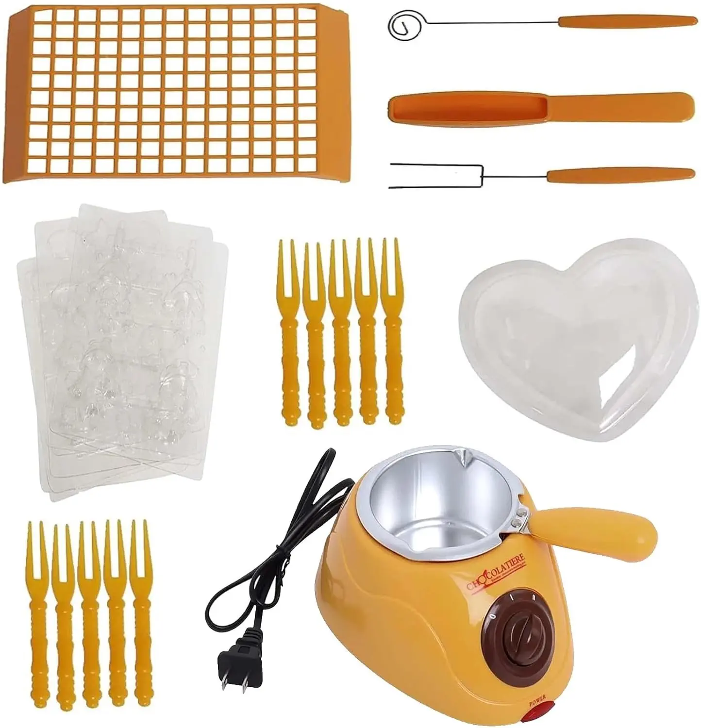 Single Pot Candy Chocolate Melting Pot Electric Hot Pot Set Chocolate Melting Pot Butter Cheese Melting Furnace Yellow Family Gathering Tools Chocolate Melting Pot Mini Candy Machine