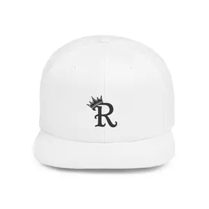 Black Embroidered Circle Flat Bill Cap | Snapback Hat, Minimal Logo