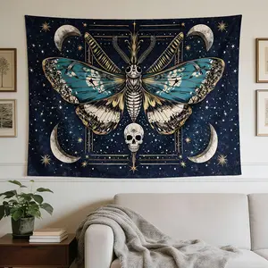 A Stylish Tapestry, Mystic Moth Design,perfect for Sprucing up Wall Decor in Homes, Dorms and Bedrooms.
