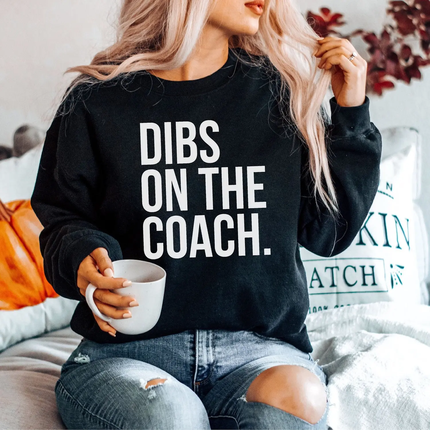 Dibs On The Coach Sweatshirt - Coach Sweatshirts, Basketball Coach Sweater, Funny Shirt Mom, Unisex, Comfort Womenswear, Classic Cotton