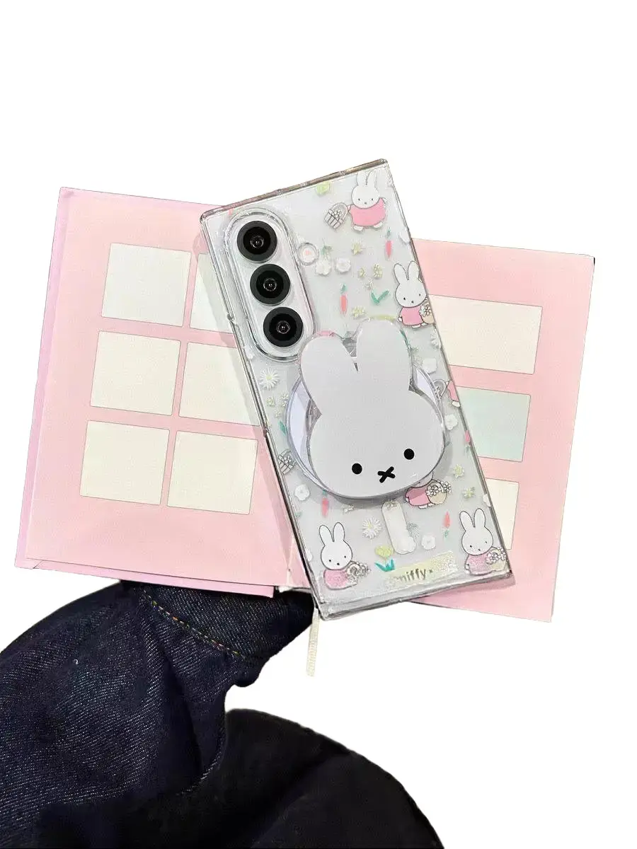 Super Good-Looking Miffy Rabbit Samsung Phone Case for Galaxy Z Fold 7 6 5 4 3 W25 Folding Magnetic Creative Adorable Design
