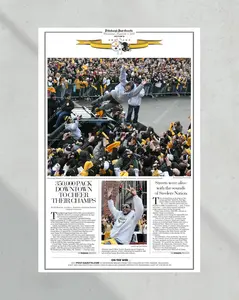 2009 Steelers Parade Champions Framed Front Page Newspaper Print