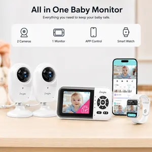 Simyke 1080p AI Baby Monitor Pro Video Baby Monitor with 2.8" Display 2-Way Audio Smart Camera, Night Vision, Cloud & SD Recording No Wifi privacy mode for Baby Safety minisecurity Cameras Baby & Pets Monitoring Security