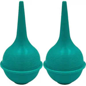 Sterile Rubber Bulb Syringe - 2 Pack, 3oz/90ml Ear Bulb Syringe For Removing Ear Wax, Baby & Adult Nasal Care, Sinus Rinse, Gentle Mucus Removal, Anti-slip Grip, Flat Bottom Design