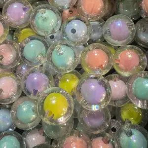 Colored double layer solid 15MM beads for pens, bracelets and different crafts - 15Pack beads