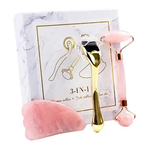 Micro-needle Powder Crystal Roller Jade Massager Face Scraping Board Beauty Spa Set