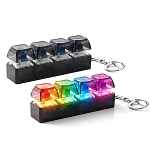 Light up Keyboard Fidget Toy decorative Keyboard Fidget Keychain 4-in-1 Keyboard Decompression Button Finger Clicker Button Stress Relief Fidget Gifts to Relief Stress key