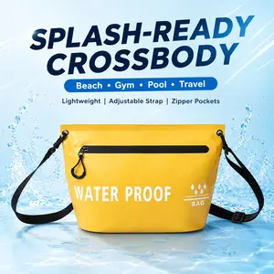 Water-Resistant Crossbody Toiletry Bag, Lightweight PVC Travel Shower Pouch for Gym, Pool, Beach, Makeup & Daily Essentials