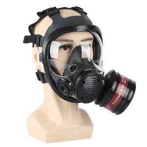 Silicone Gas Mask Spray Paint Pesticide Chemical Firefighting Military Training Formaldehyde Protection Face Mask, Non-Toxic Safety Gear