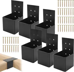 6 count Pergola Brackets Kit, Heavy Duty Pergola DIY Brackets Joist Bracket Connector Brace with Screws for 4''x4''  Posts, Beam Support Bracket for Patio, Pergola, Log Cabin, FenceQuesear