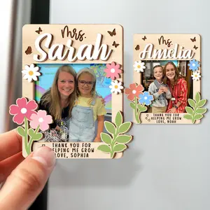 Personalized Wooden Photo Teacher Magnet, Appreciation Gift for Teacher, End of School Gift from Student, Thank You Teacher Gifts
