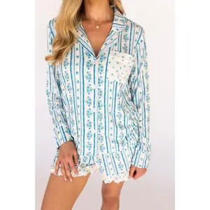 Forever Blooming Women's Long Sleeve Short Set