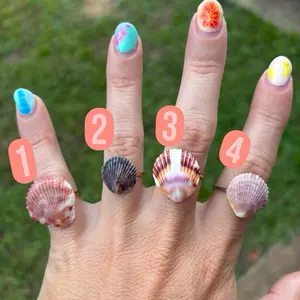Adjustable Handmade Shell Rings - Shell Jewelry - Seashell Designs - Colorful Options Available - Unique Fashion Accessory