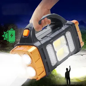 Portable Solar Charging Camping LED Flashlight Multifunctional Outdoor Light Suitable for Hiking Camping Emergency and Home Use