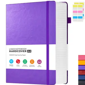 A4 Notebooks College Ruled, 1 PCS A4 (8.5 x 11) Large Notebook Journal with 100GSM Lined Paper, Hardcover Leather Journaling Notebooks for Women & Men, 320 Pages, Big Notebook for School Work