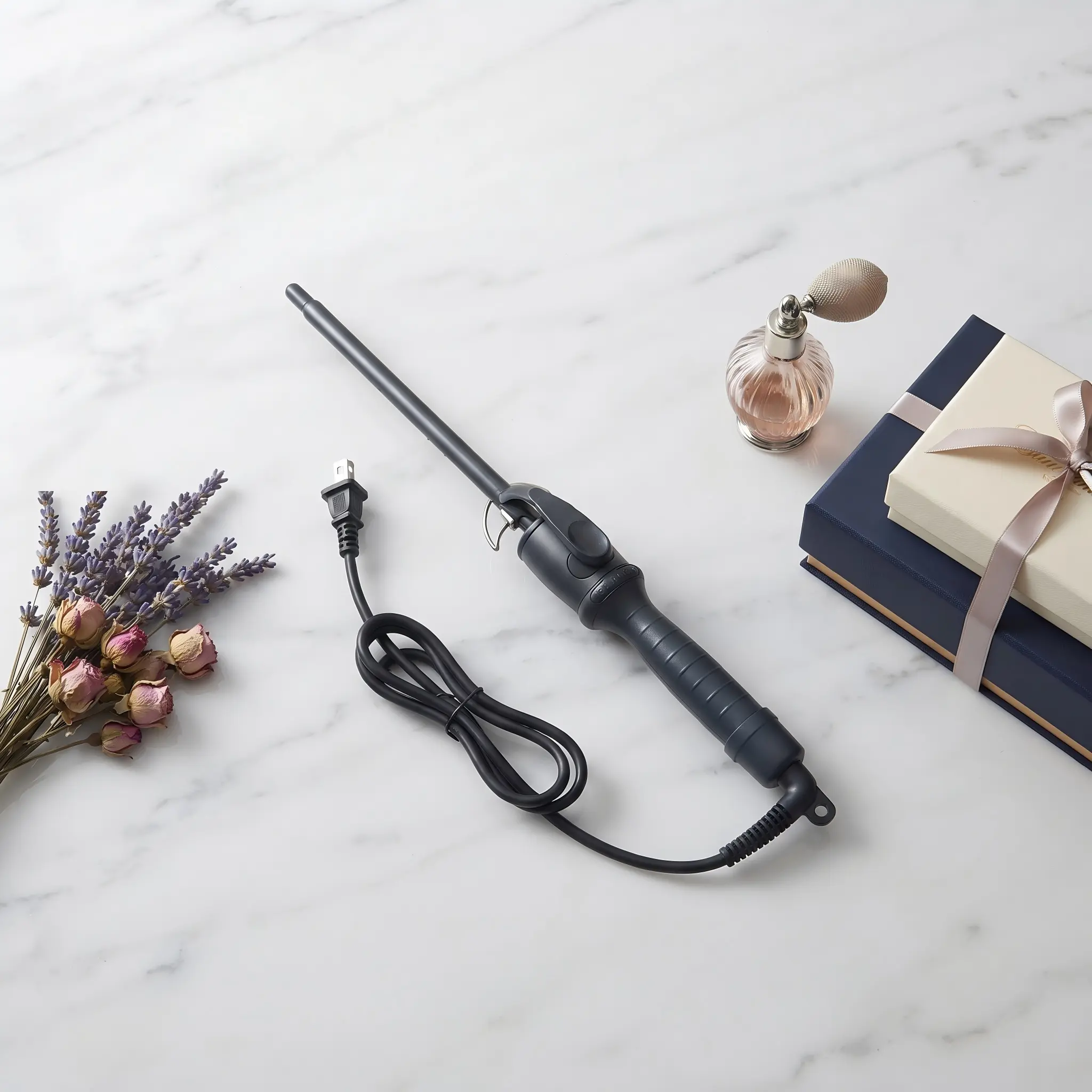 Women's Mini Small Barrel Curling Iron - Plug-Powered Handheld Wand, Tight Curls, Easy Temp Setting, Volume Boost, Viral Hair Styling Appliance for Beauty & Personal Care, Set Temp Easy