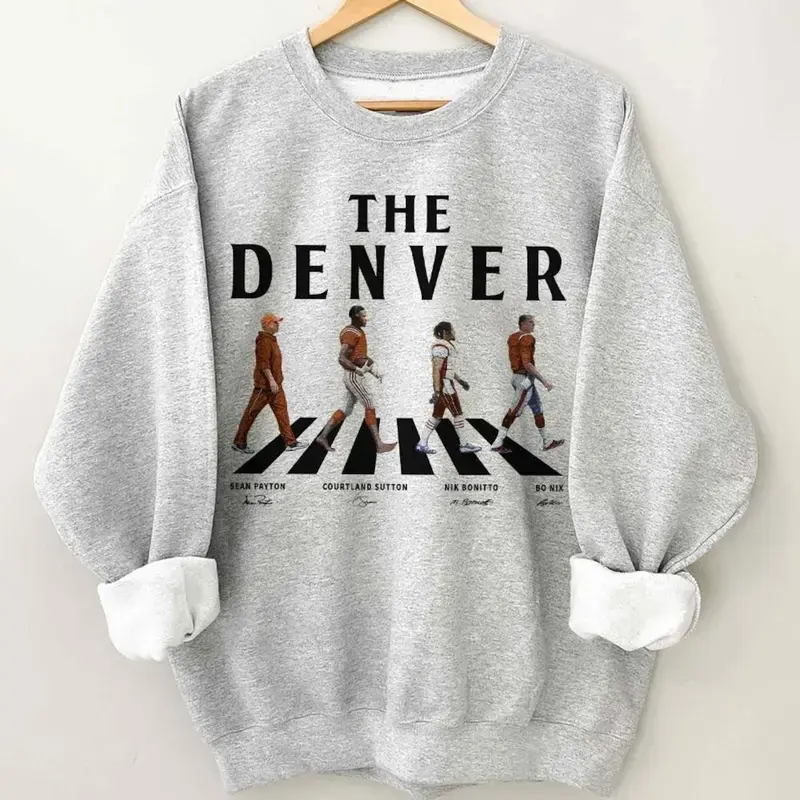 BRONCO APPAREL, DENVER FOOTBALL CREWNECK SHIRT, Denver Team Player Sweatshirt, Vintage Denver Football Graphic Shirt, All Team City Home Town Pullover, Retro Game Day City Football Shirt, Tailgate Fan Outfit, Unisex Throwback Apparel
