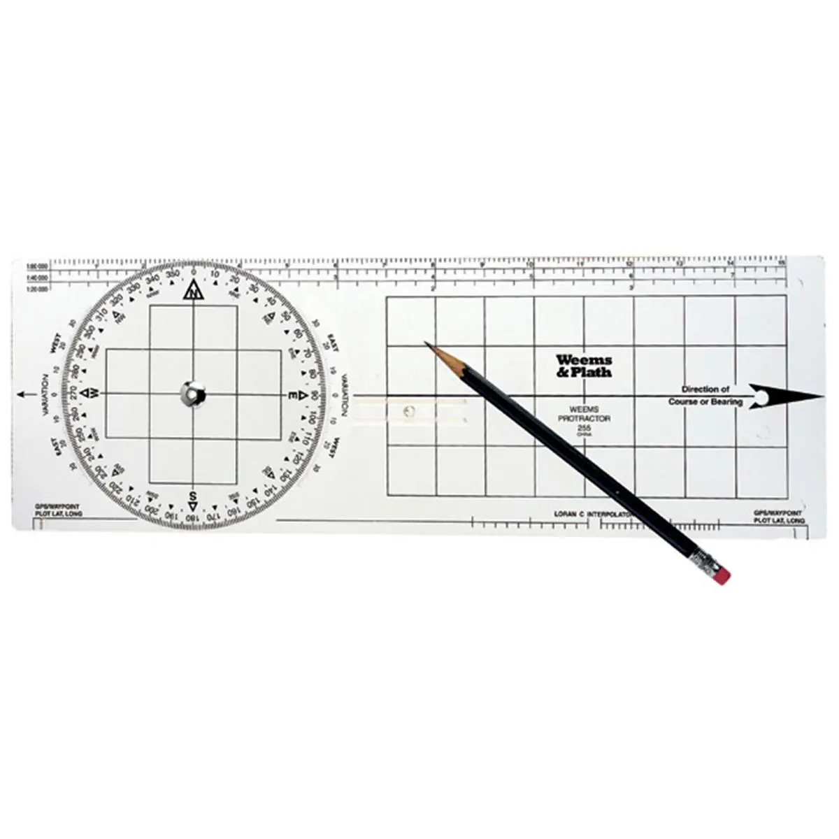 Weems & Plath Marine Navigation Protractor, Hand Measuring Tool for Bearing Measure, Coordinates Plotting, Course Layoff