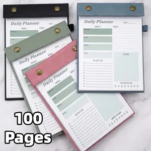 Daily Planner | With Meal Tracker, Ideas Section, Water Intake, To Do List & Notes, Plan Your Daily Life Weekly Planner, Productivity Planner, Schedule Planner Stationery Office School Supplies PU Leather Binder Cover-MM
