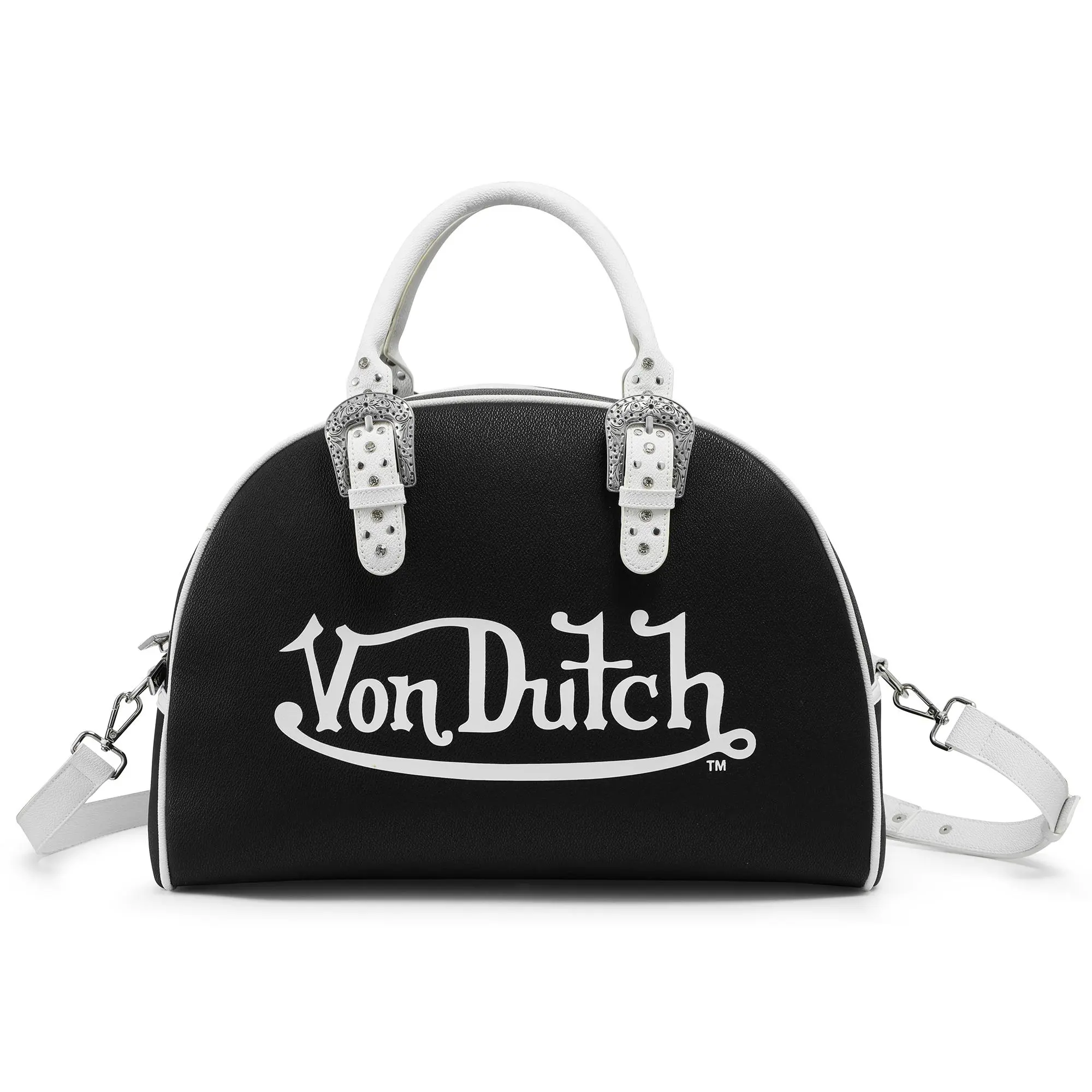 Von Dutch Black and White Large Bowling Bag