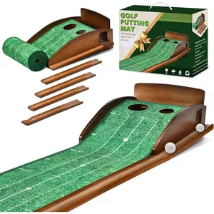 Putting Green Indoor,  & Wide Golf Putting Mats Practice Indoor, 9.8ft Indoor Putting Green with Ball Return, Thickened Wrinkle-Free Memory Rubber,  Aid for  Office, Ideal