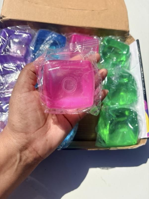 4 Pack Stress Cube, Slow Rising Ice Cube Stress Balls for Adults Kids, Sensory Fidget Toy for Anxiety Relief, Square Shape Squishy Balls for Classroom Prizes, Nice Cube Squishy for Party Favors