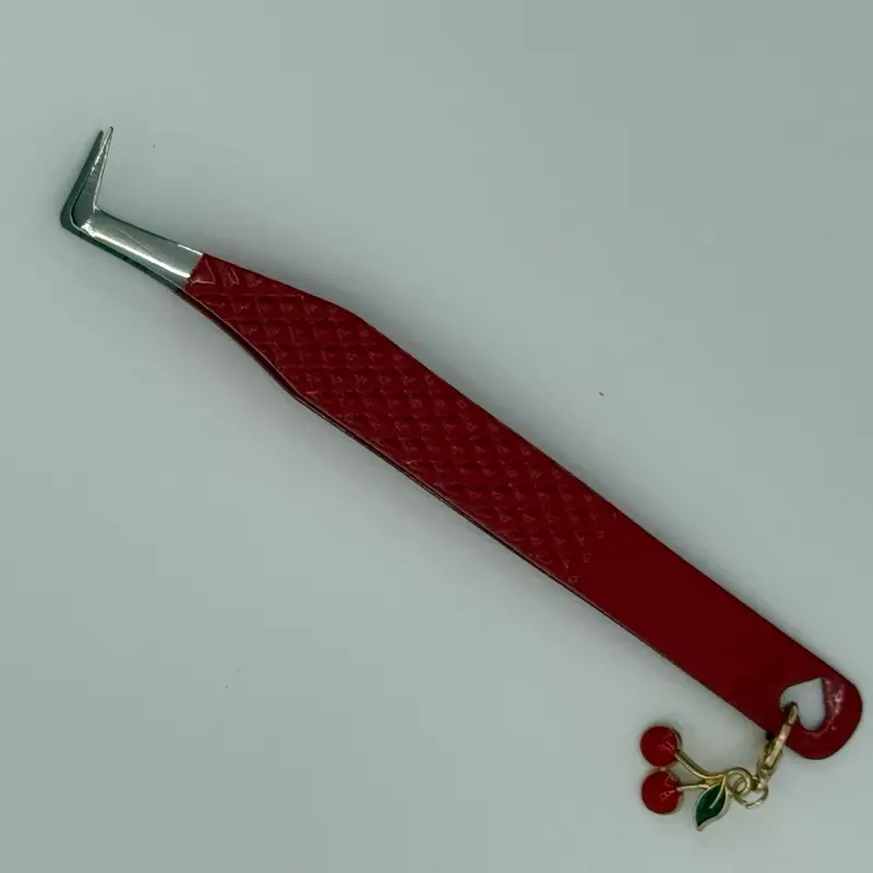 Cherry - Fiber Tweezer ideal for creating volume Fans for eyelash extensions