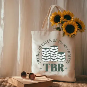 Endless TBR Tote Bag Cotton Canvas Book Bag for Readers