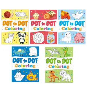 Multitheme Number Connect-The-Dots Book, Early Education Fun Coloring Drawing Book, Suitable for Number Cognitive Learning and Art Creativity